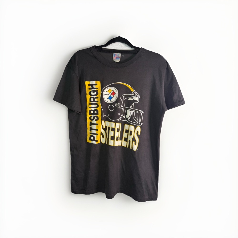 Vintage 1980s Pittsburgh Steelers‎ Single Stitch T-Shirt Tee Size Large Football